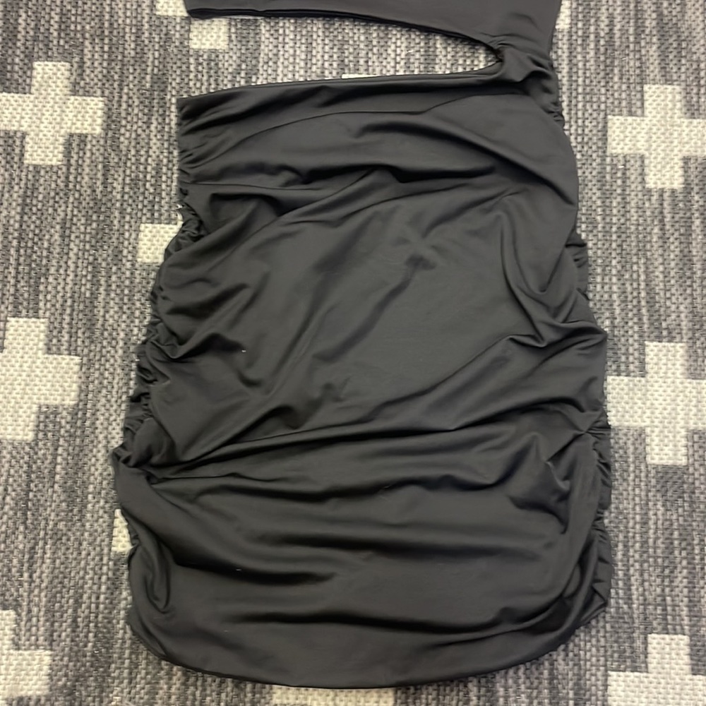 Spandex Black Medium One Shoulder Dress - Picture 3 of 5